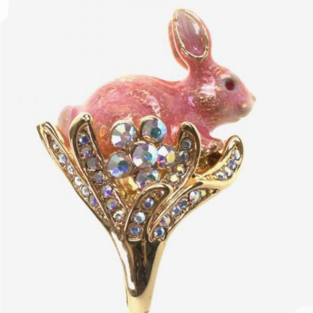 Betsey Johnson Enamel Rabbit Ring